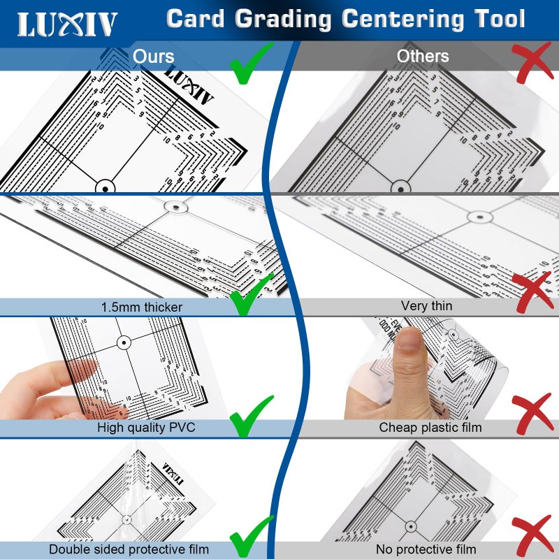 Luxiv Card Grading Centering Tool Kit, Card Center Tool with 30X Magnifying Implement, 2 Pcs Clean Cloth, Centering Guide Center Equipment (Right Angle) - Image 3